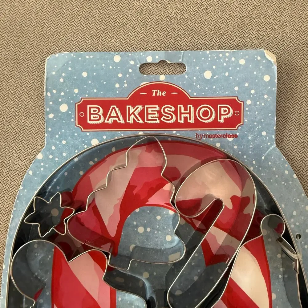 The Bake Shop Christmas Mini Cookie Cutter Set Candy Cane Holiday Baking New